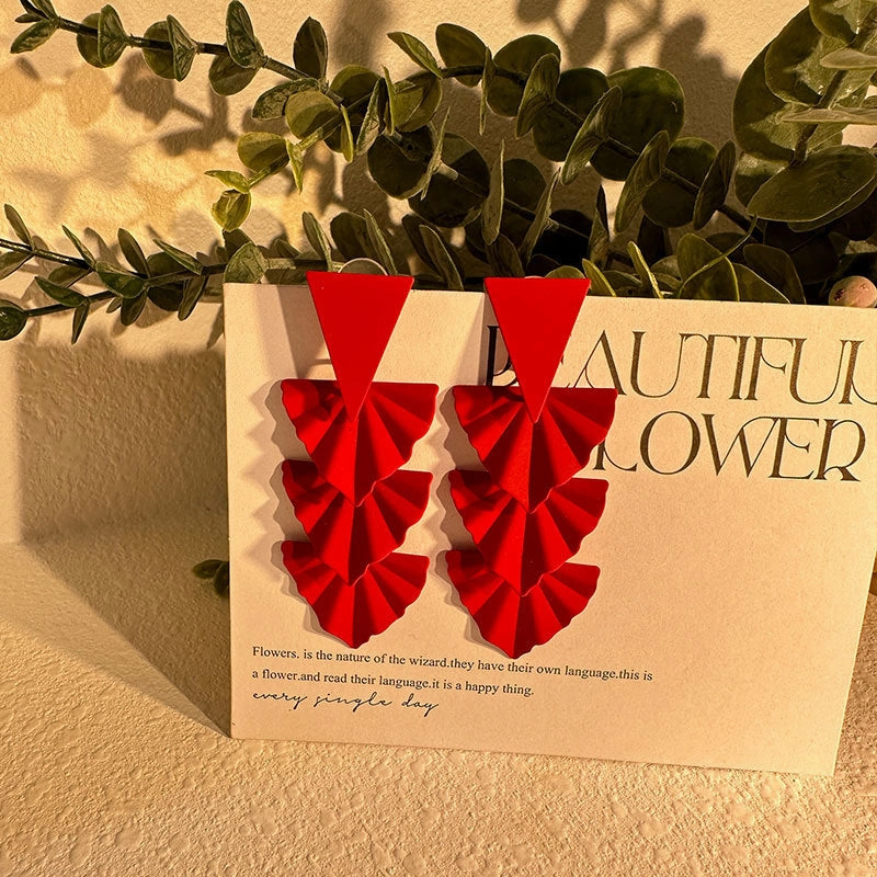 Wholesale Triangular Tree Leaf Earrings