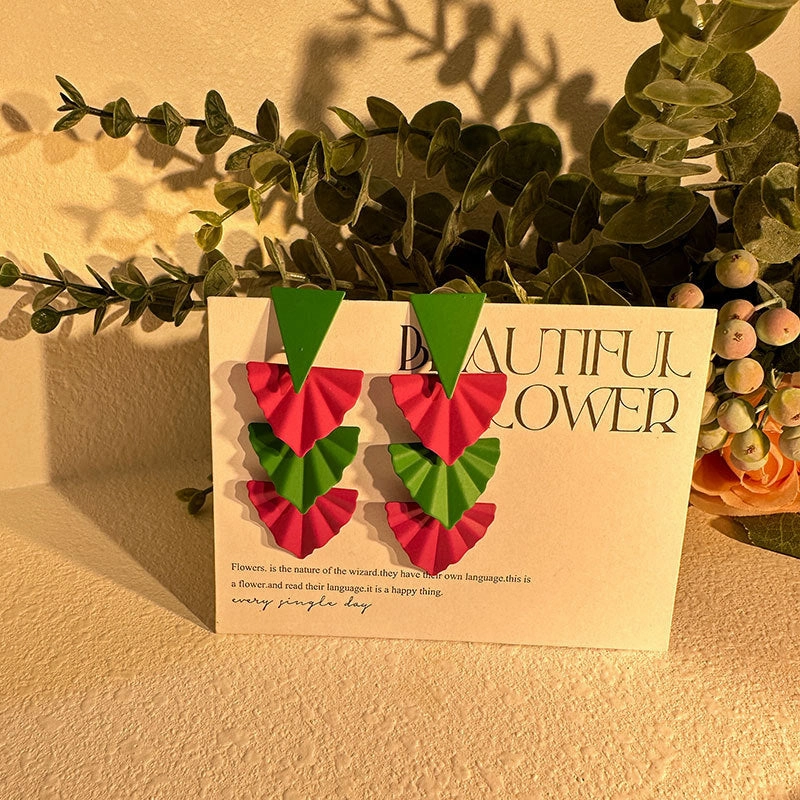 Wholesale Triangular Tree Leaf Earrings