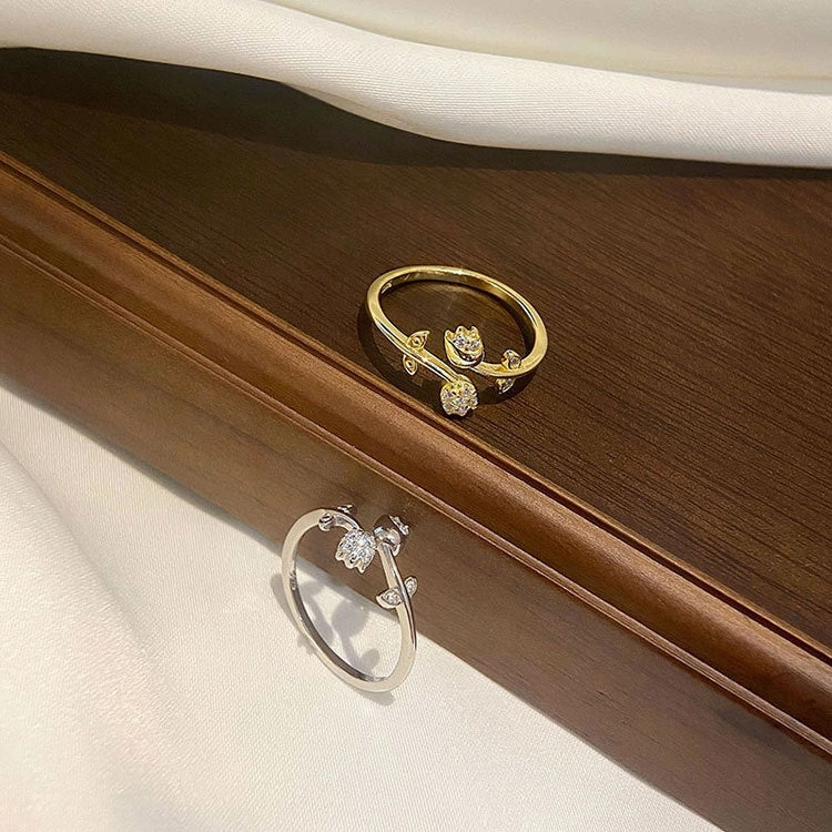 Wholesale Tulip Pure Silver Rings
