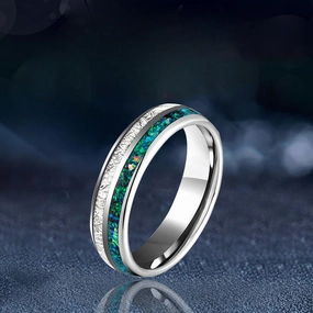 Wholesale Tungsten Gold Inlaid Baby's Breath Silver Foil Tungsten Steel Men's Ring