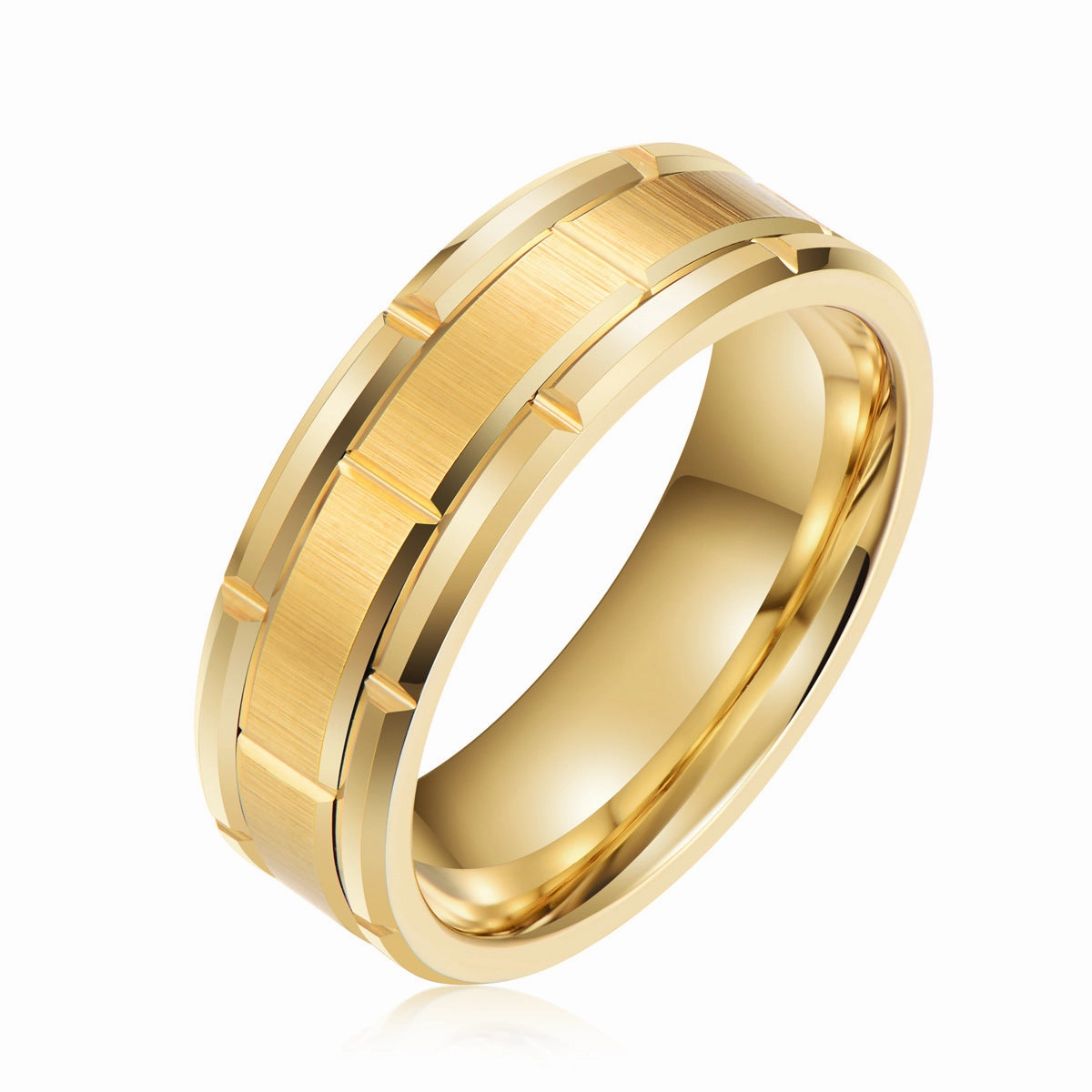 Wholesale Tungsten Steel Silver Simple Black Gold Ring