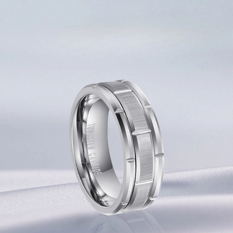 Wholesale Tungsten Steel Silver Simple Black Gold Ring
