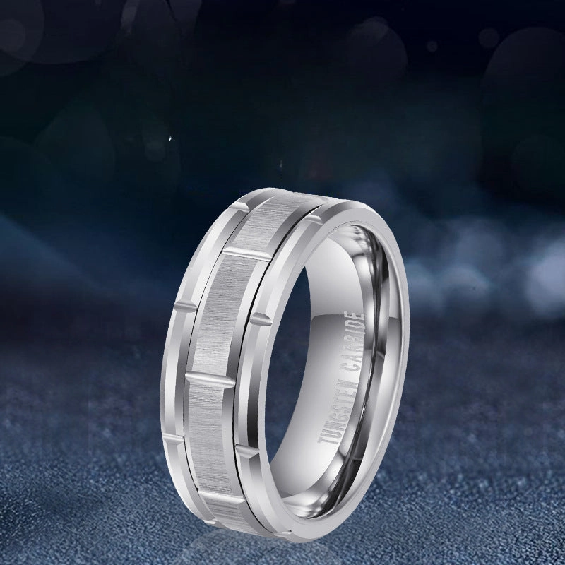 Wholesale Tungsten Steel Silver Simple Black Gold Ring