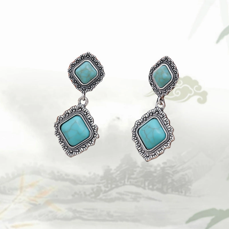 Wholesale Turquoise Alloy Necklace Earrings Set