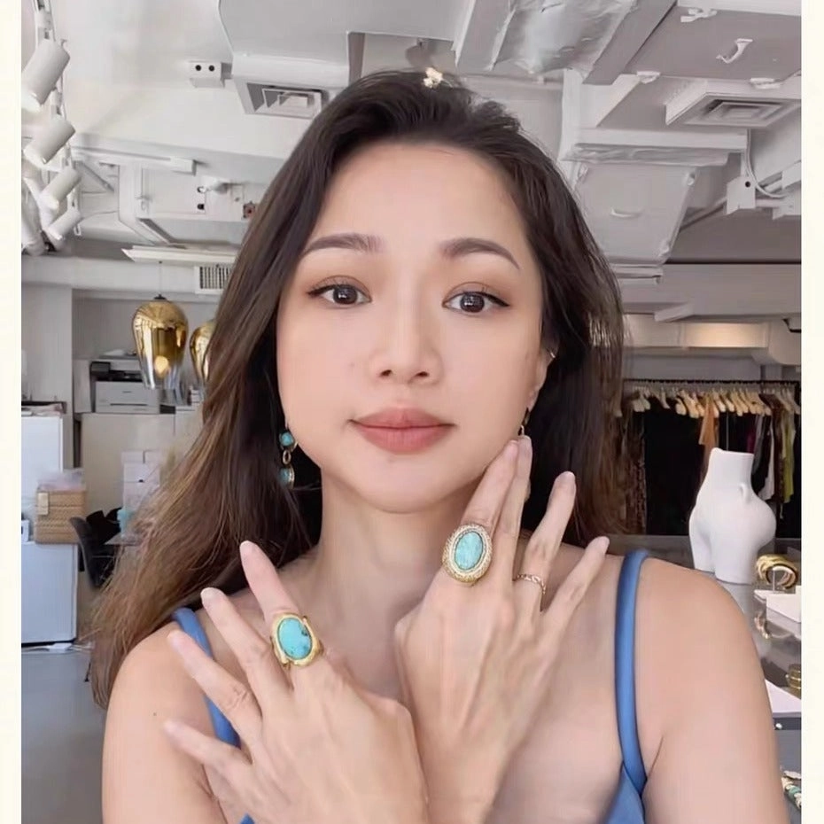 Wholesale Turquoise Antique Gold plating Ring
