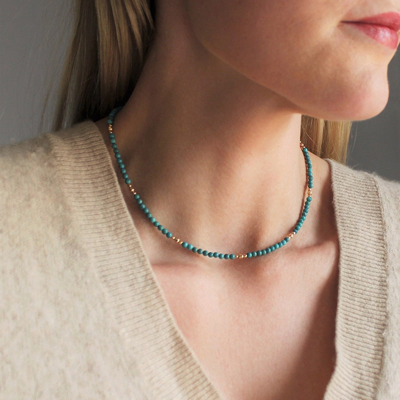Wholesale Turquoise Beaded Necklace Collarbone Chain