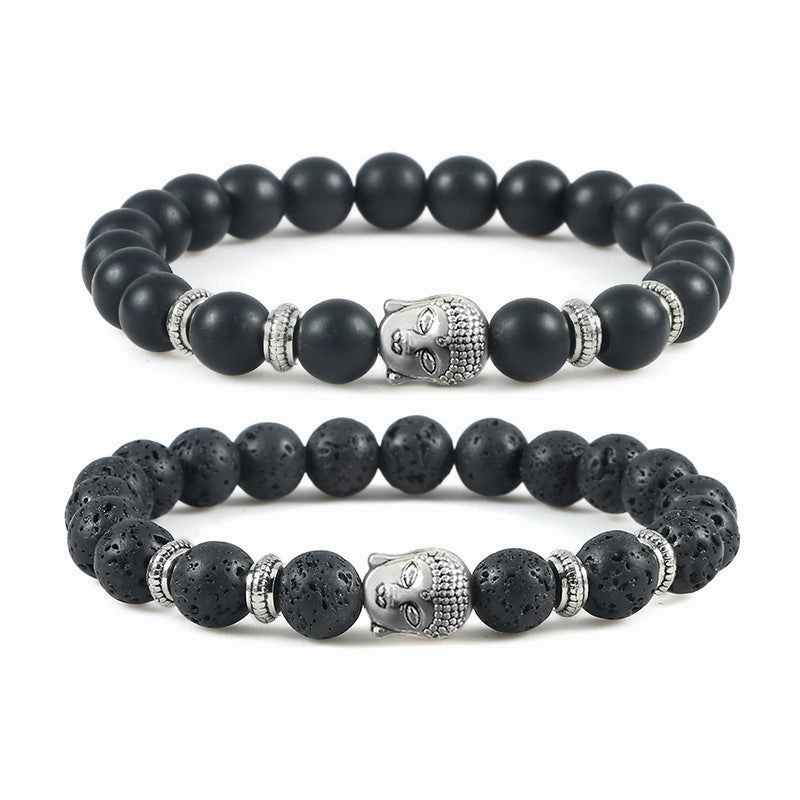 Wholesale Turquoise Beading Crystal Buddha Head Spacer Bracelet