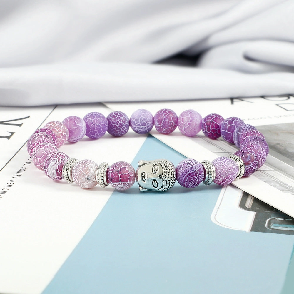 Wholesale Turquoise Beading Crystal Buddha Head Spacer Bracelet