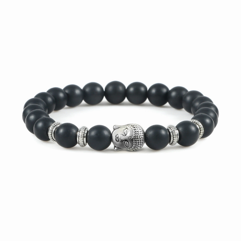 Wholesale Turquoise Beading Crystal Buddha Head Spacer Bracelet