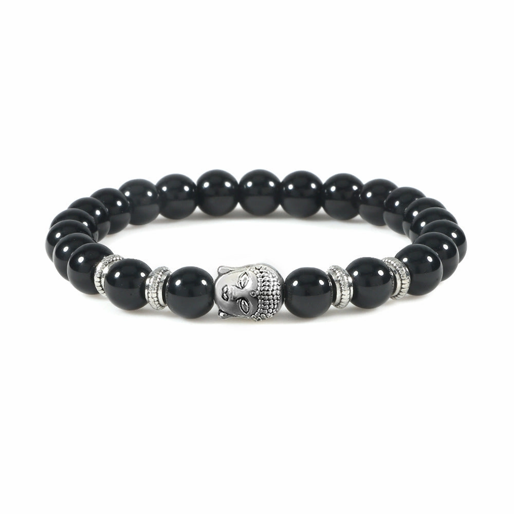 Wholesale Turquoise Beading Crystal Buddha Head Spacer Bracelet