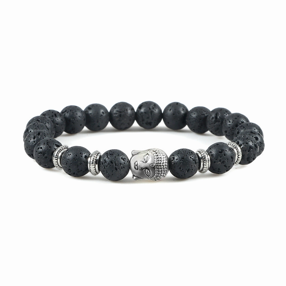 Wholesale Turquoise Beading Crystal Buddha Head Spacer Bracelet