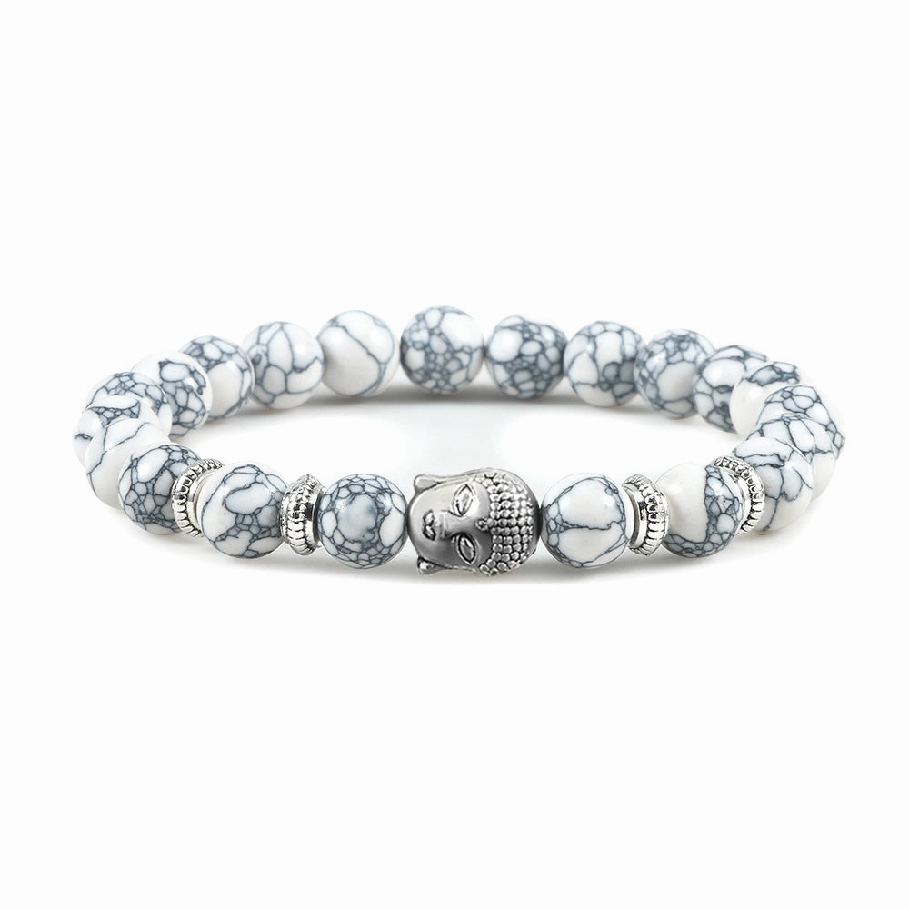Wholesale Turquoise Beading Crystal Buddha Head Spacer Bracelet