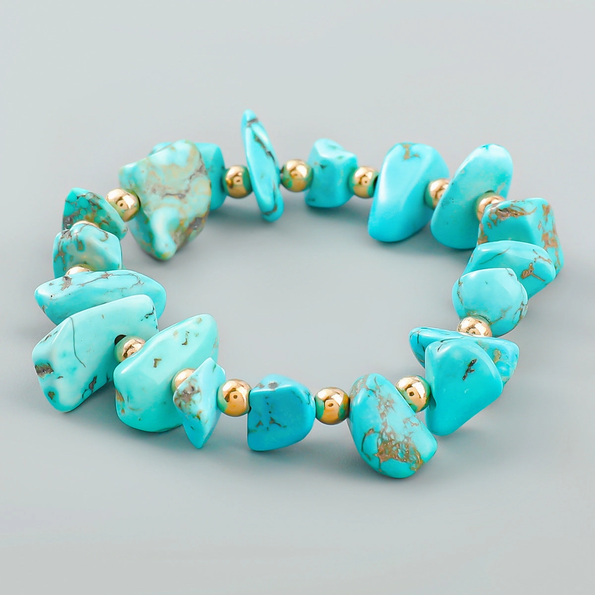 Wholesale Turquoise Beads Alloy Bracelet Set of 3