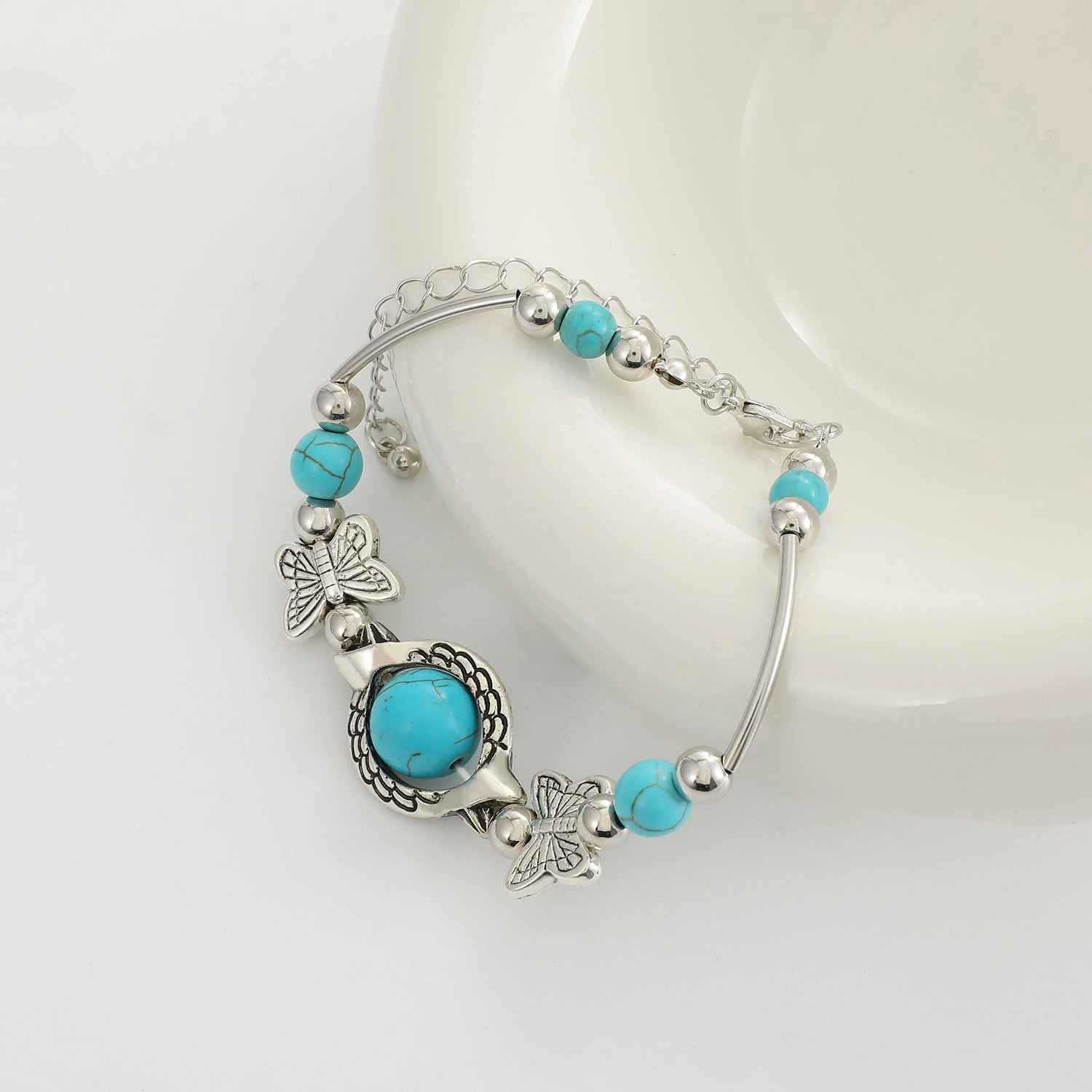 Wholesale Turquoise Butterfly Turtle Alloy Bracelet
