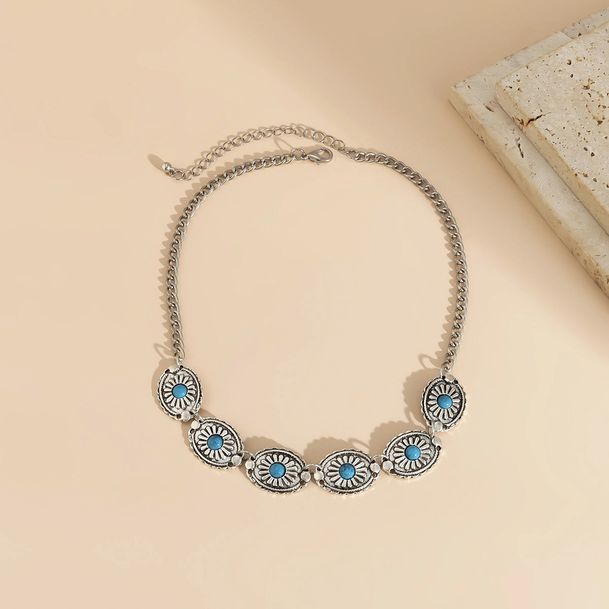 Wholesale Turquoise Iron Chains Alloy Necklaces