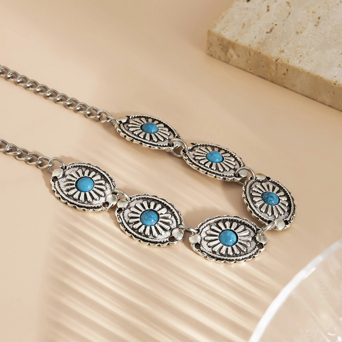 Wholesale Turquoise Iron Chains Alloy Necklaces