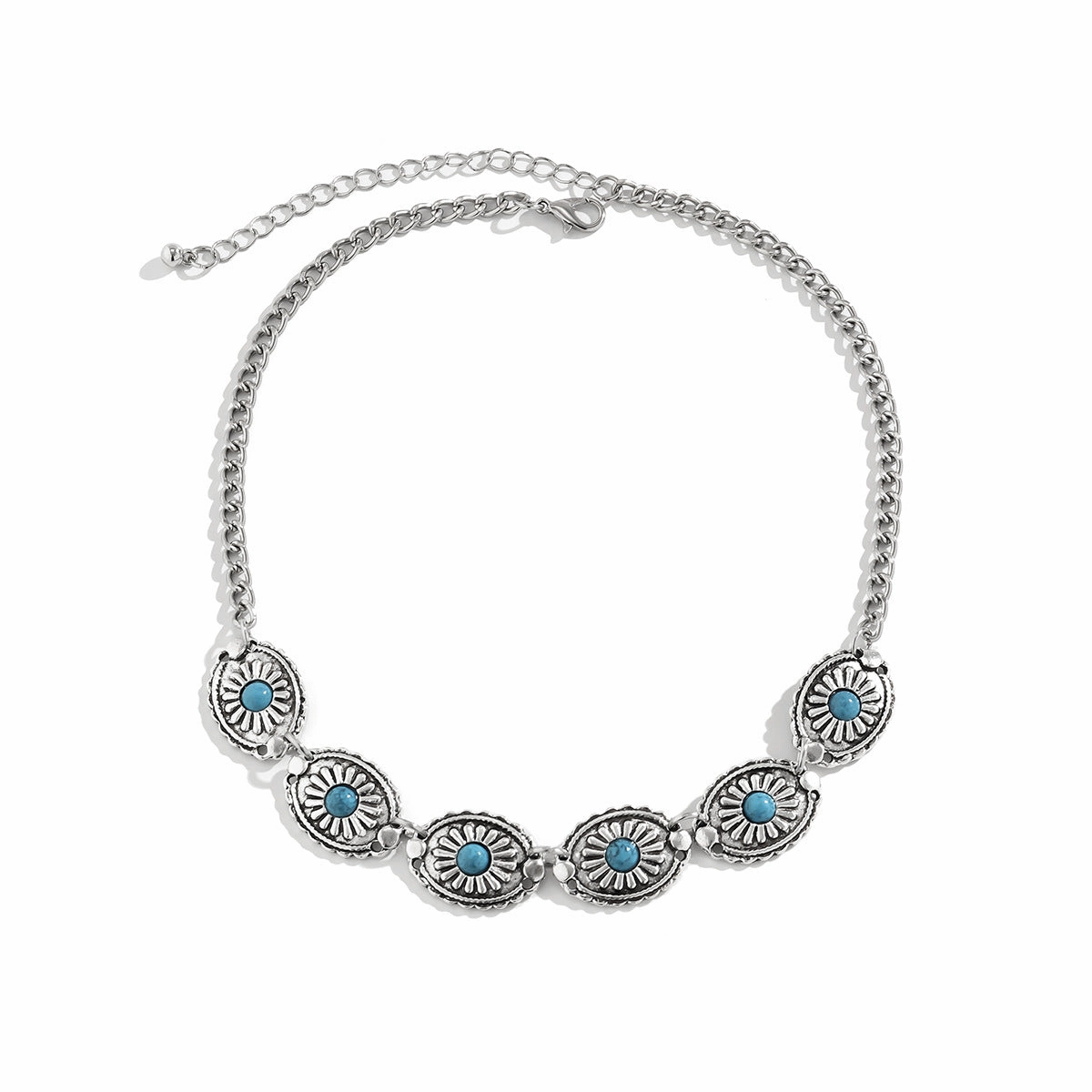 Wholesale Turquoise Iron Chains Alloy Necklaces