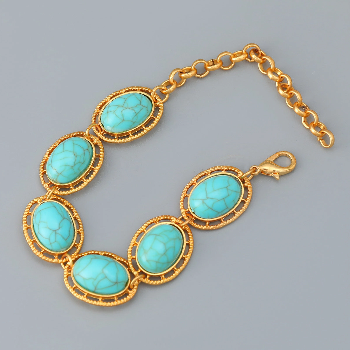Wholesale Turquoise Oval Resin Pin Bracelet