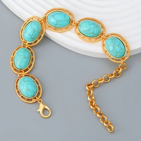 Wholesale Turquoise Oval Resin Pin Bracelet