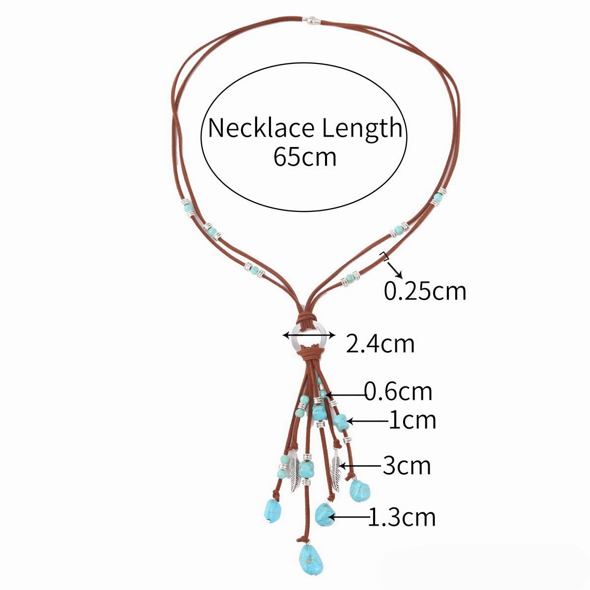 Wholesale Turquoise Pendant Vintage Leather Necklace