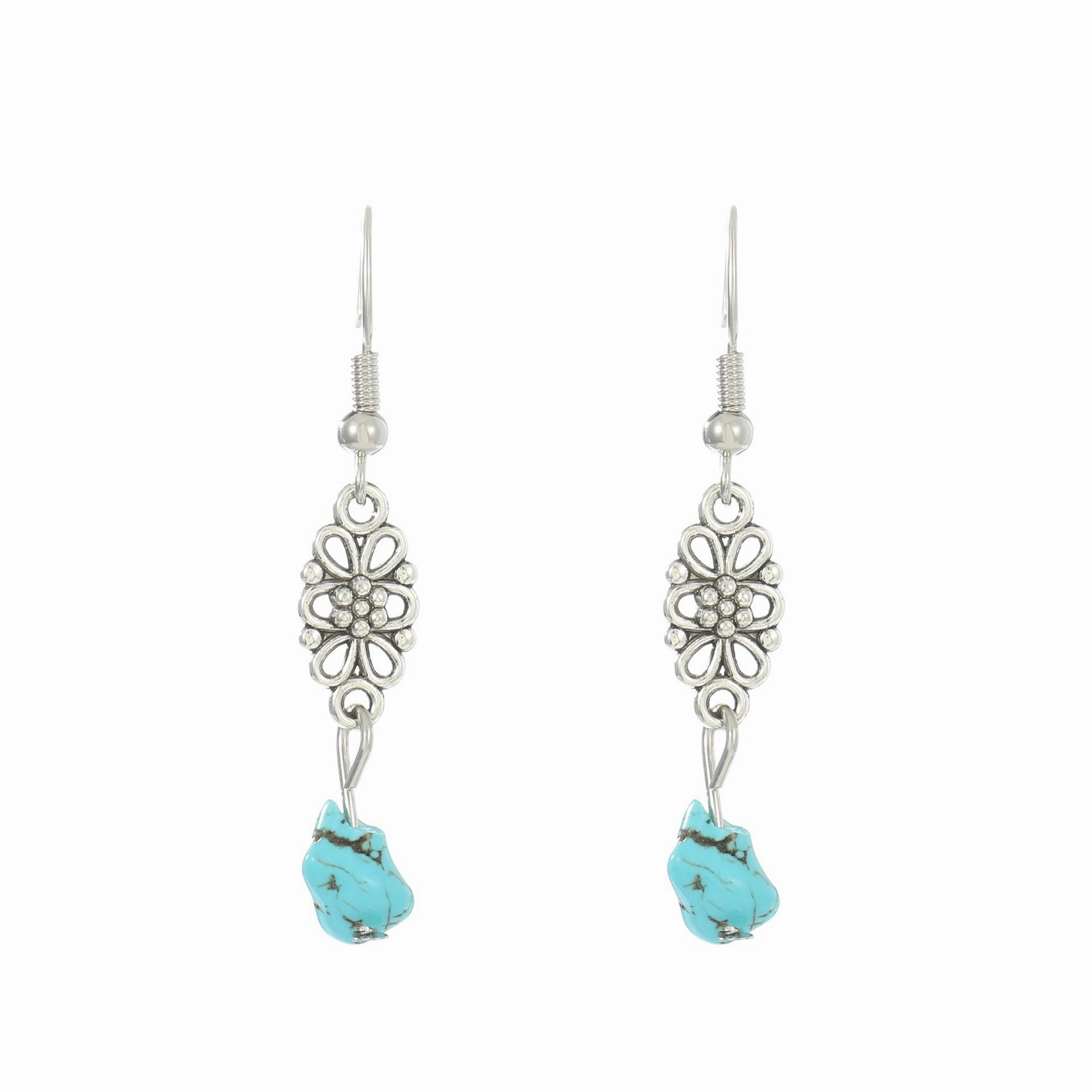 Wholesale Turquoise Pendants Bohemian Alloy Earrings