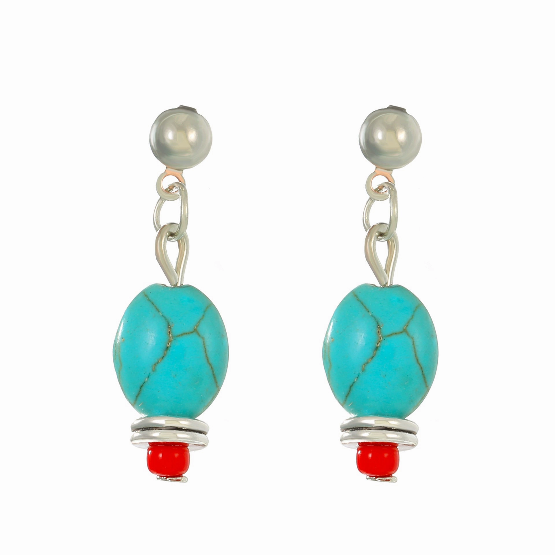 Wholesale Turquoise Pendants Bohemian Alloy Earrings