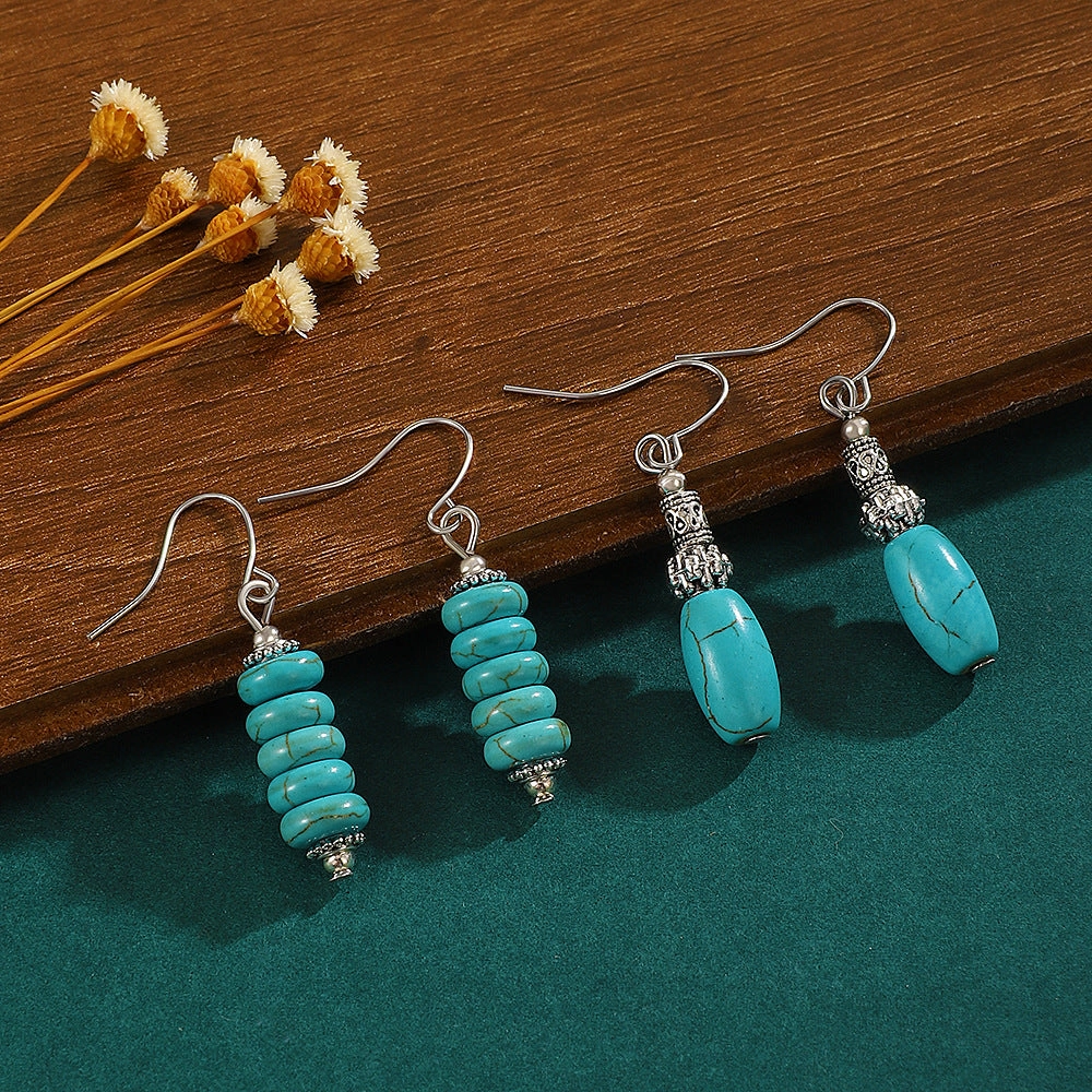 Wholesale Turquoise Pendants Bohemian Alloy Earrings