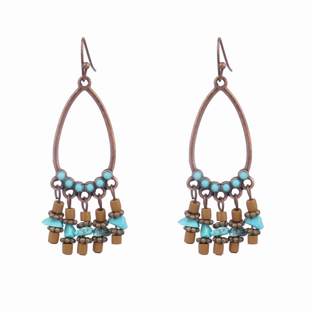 Wholesale Turquoise Round Gemstone Earrings
