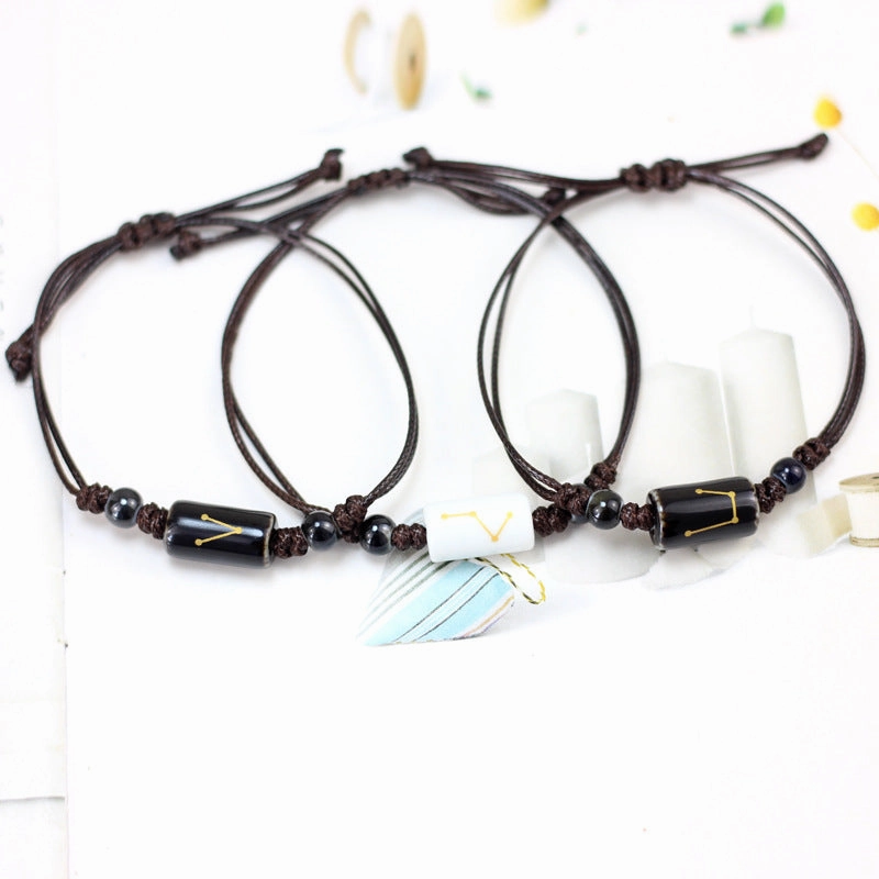 Wholesale Twelve Constellation Ceramic Couple Bracelet