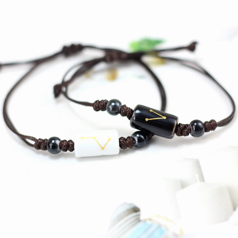 Wholesale Twelve Constellation Ceramic Couple Bracelet