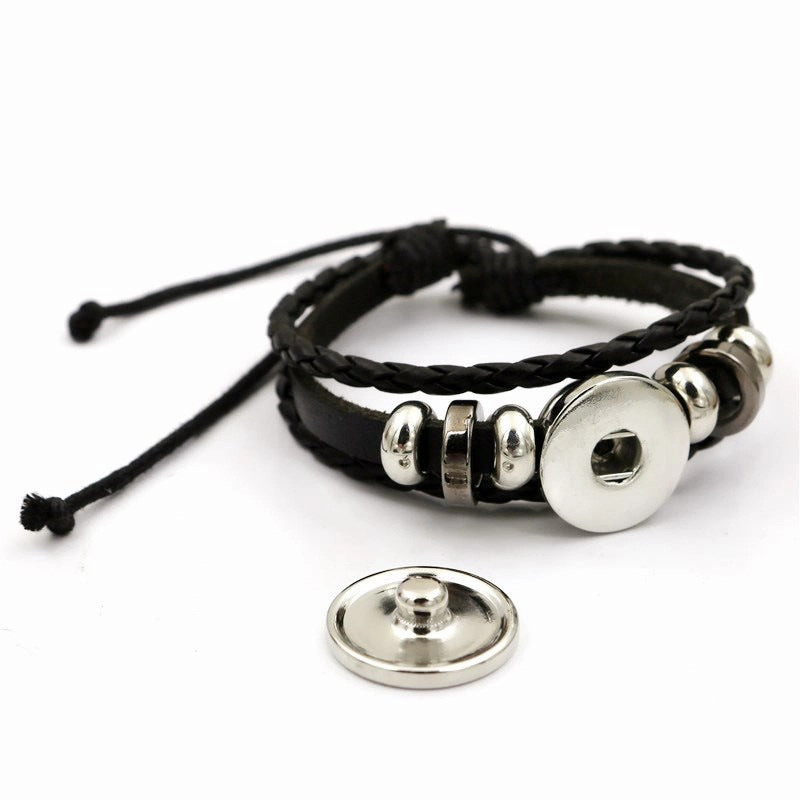 Wholesale Twelve Constellation Time Stone Glow in the Dark Handwoven Beaded Leather Bracelet