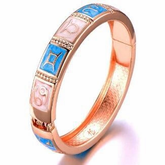Wholesale Twelve Constellations Enamel Oil Drip Opening Zinc Alloy Bracelet