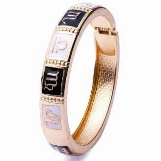 Wholesale Twelve Constellations Enamel Oil Drip Opening Zinc Alloy Bracelet