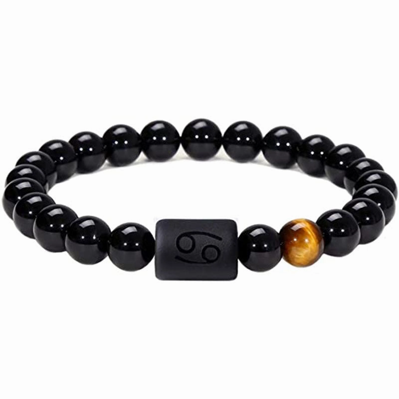 Wholesale Twelve Constellations Natural Stone Elastic Bracelet