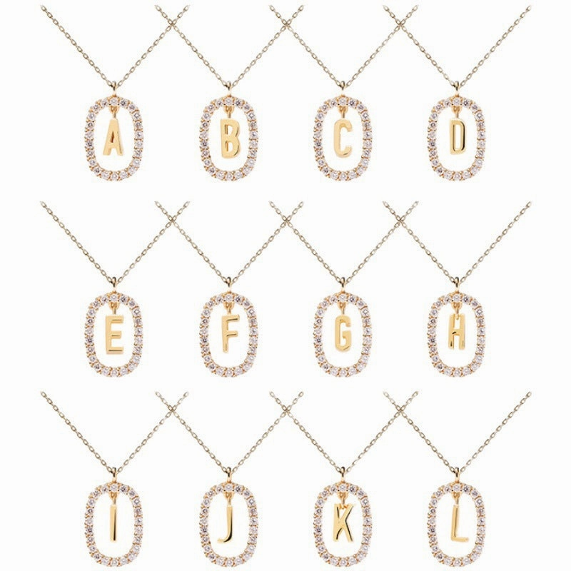 Wholesale Twenty Six Alphabet Pendants Copper Necklaces