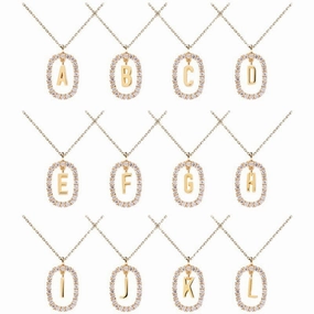 Wholesale Twenty Six Alphabet Pendants Copper Necklaces