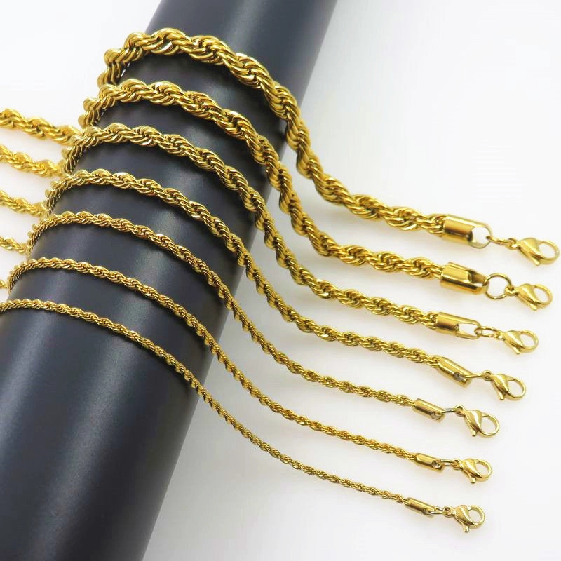 Wholesale Twist Chain Gold Titanium Steel Necklaces