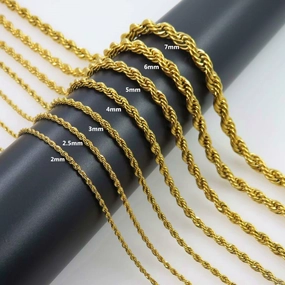Wholesale Twist Chain Gold Titanium Steel Necklaces