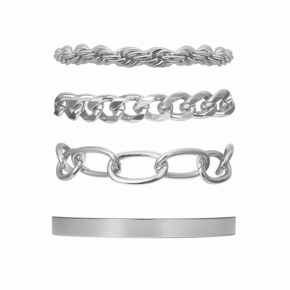 Wholesale Twist Chain Set of Four Bracelet