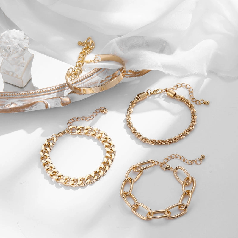 Wholesale Twist Chain Set of Four Bracelet
