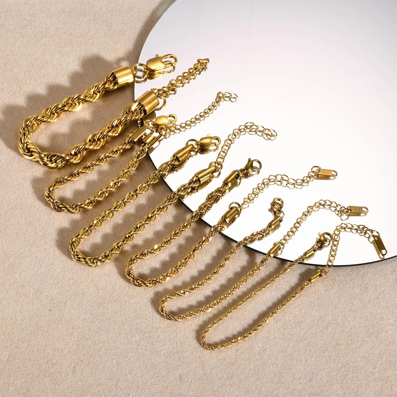 Wholesale Twist Gold Stainless Steel Bracelets