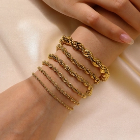 Wholesale Twist Gold Stainless Steel Bracelets