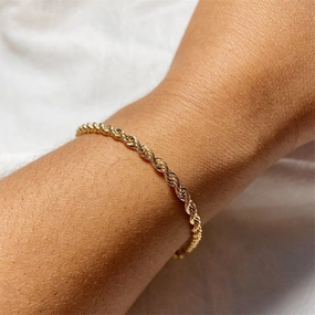 Wholesale Twist Hip Hop Punk Gold Plated Stainless Steel Bracelet