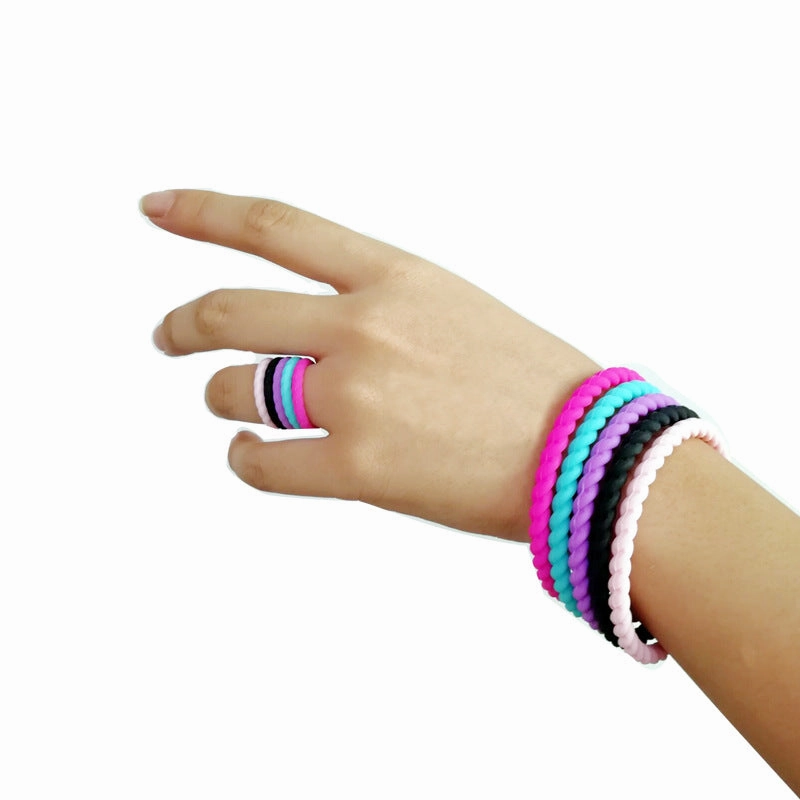 Wholesale Twist Multicolor Stretch Silicone Bracelet