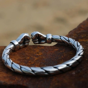 Wholesale Twist Style Double Fist Twisted Metal Bracelet