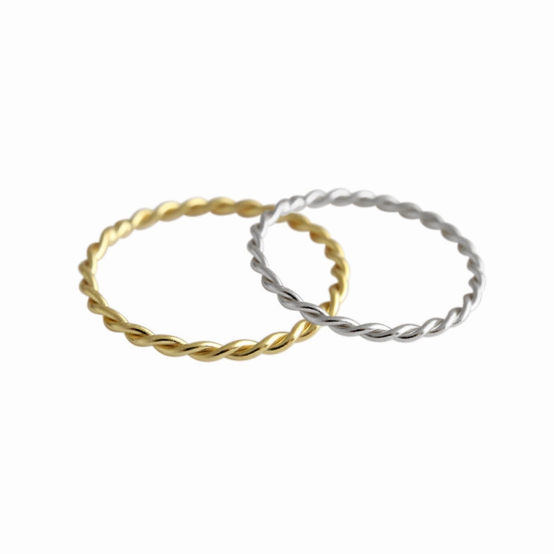 Wholesale Twisted Twist Thin Ring Silver Ring