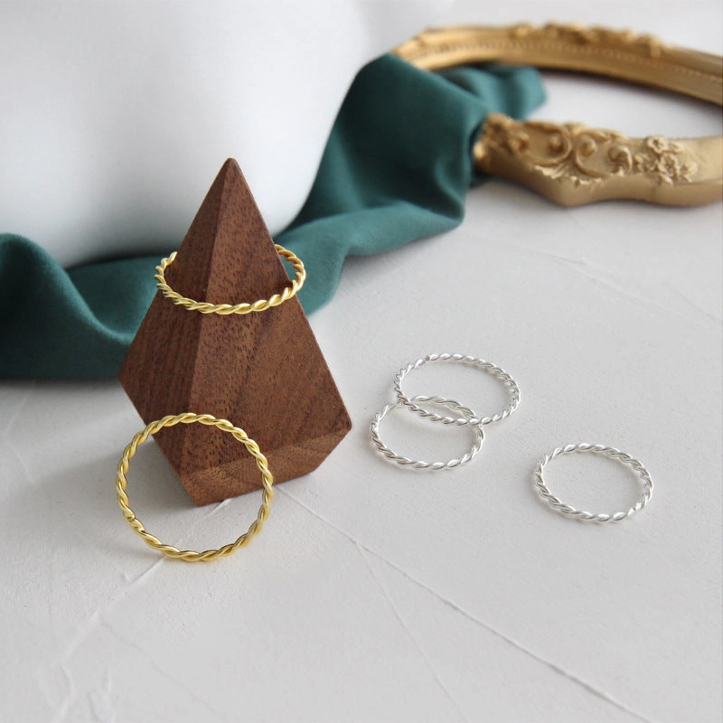 Wholesale Twisted Twist Thin Ring Silver Ring