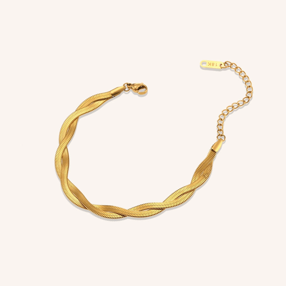 Wholesale Two Strands Braided Interleaving Flat Snake Chain Stainless Steel Necklaces