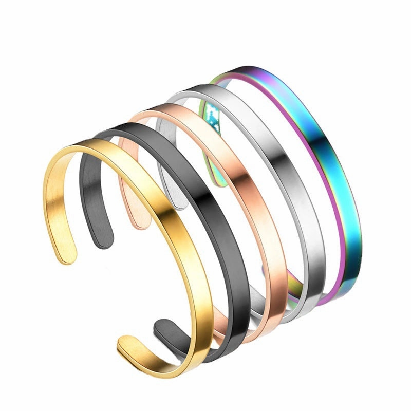 Wholesale Type C Open Stainless Steel Titanium Steel Bracelet