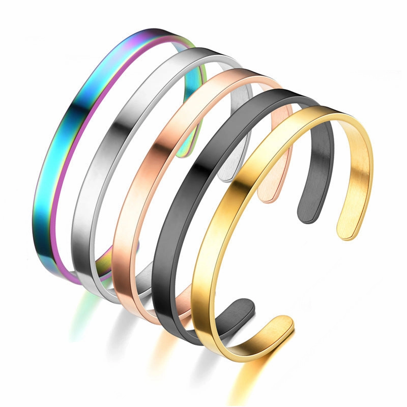 Wholesale Type C Open Stainless Steel Titanium Steel Bracelet